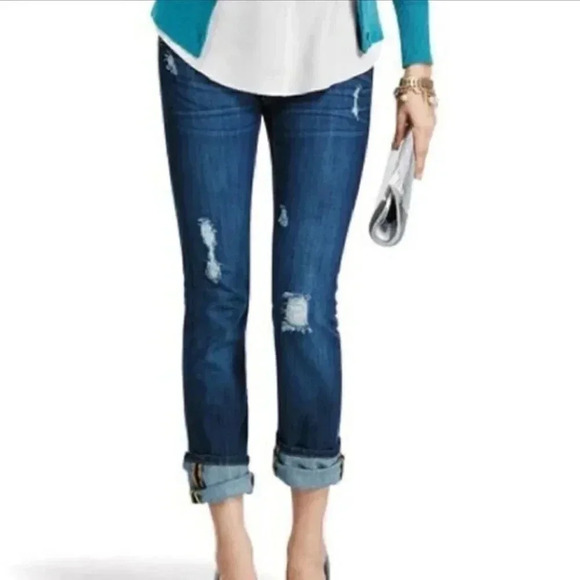 Cabi Slim Boyfriend 3045 Distressed Denim Jeans 2 - Picture 1 of 7